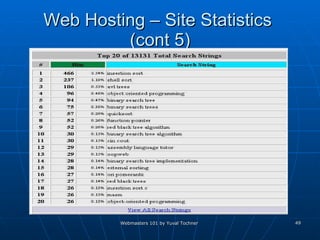 Web Hosting – Site Statistics  (cont 5) 