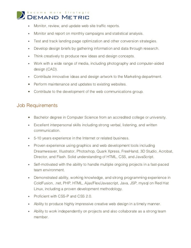 webmaster seo expert job description job description for webmaster