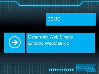 DEMO



Desarrollo Web Simple
Entorno WebMatrix 2
 