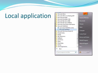 What it actually consists ofTemplatesWeb App GalleryProgramming Framework: ASP.NET/PHPWeb Server: IIS ExpressDatabase: SQL Server Compact/MySQL
