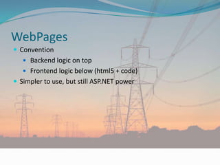 Community / Code Sharing FeaturesSnippetsImport / ExportControls gallery integrationDownload controls from the WebCommunity tabCollection of resourcesMSN Messenger integration	Web Matrix  buddy listCommunity searchSearch community listservsMSDN integrated class browser