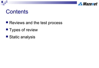 Static testing techniques | PPT