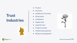 Trust
Industries
● Finance
● Insurance
● Healthcare IT services
● Governance
● Compliance
● Supply chain
● Legal Services
● Property market
● Intellectual properties
● Resource management
Human
words
please !
 
