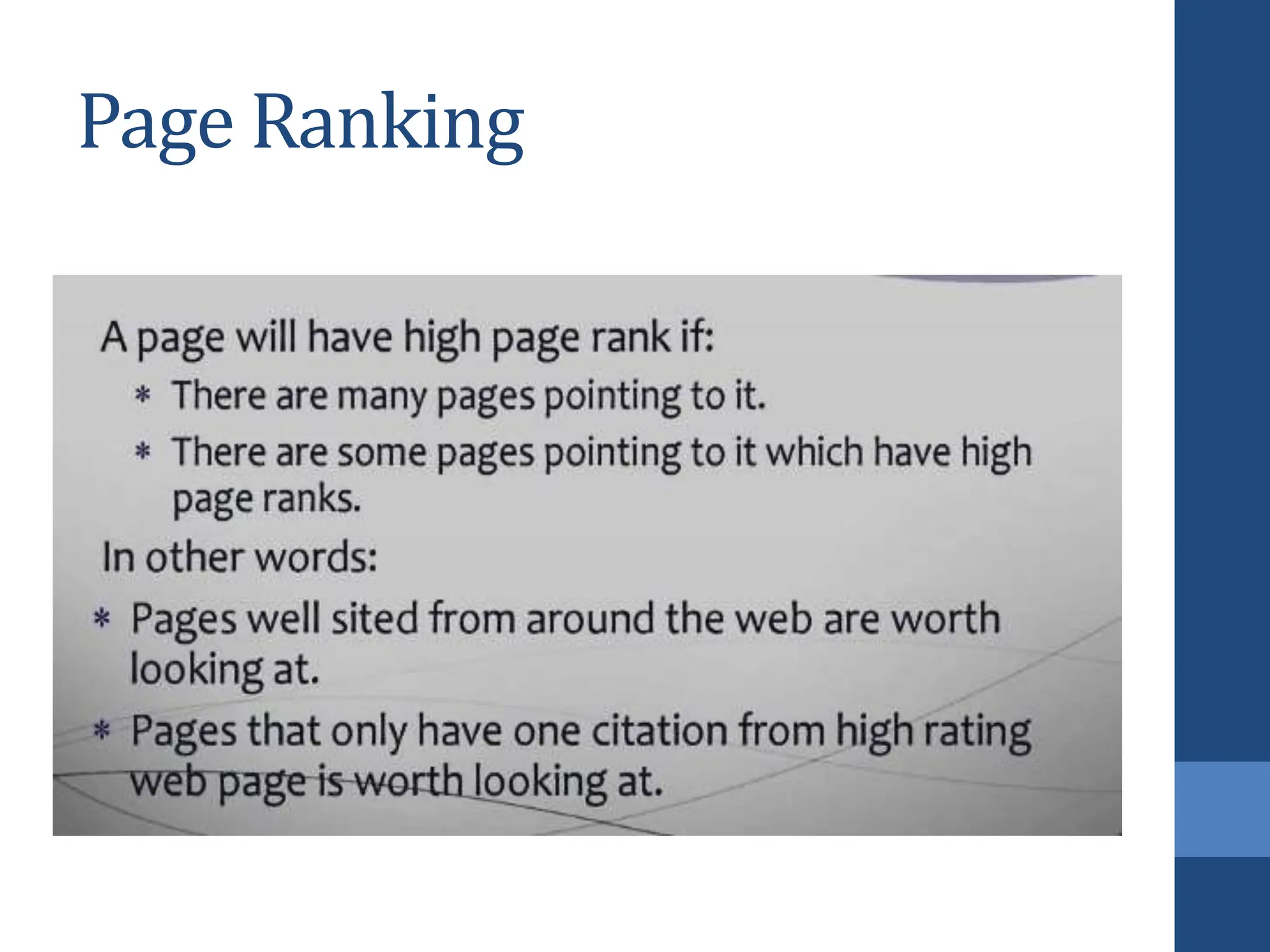 Page Ranking
 