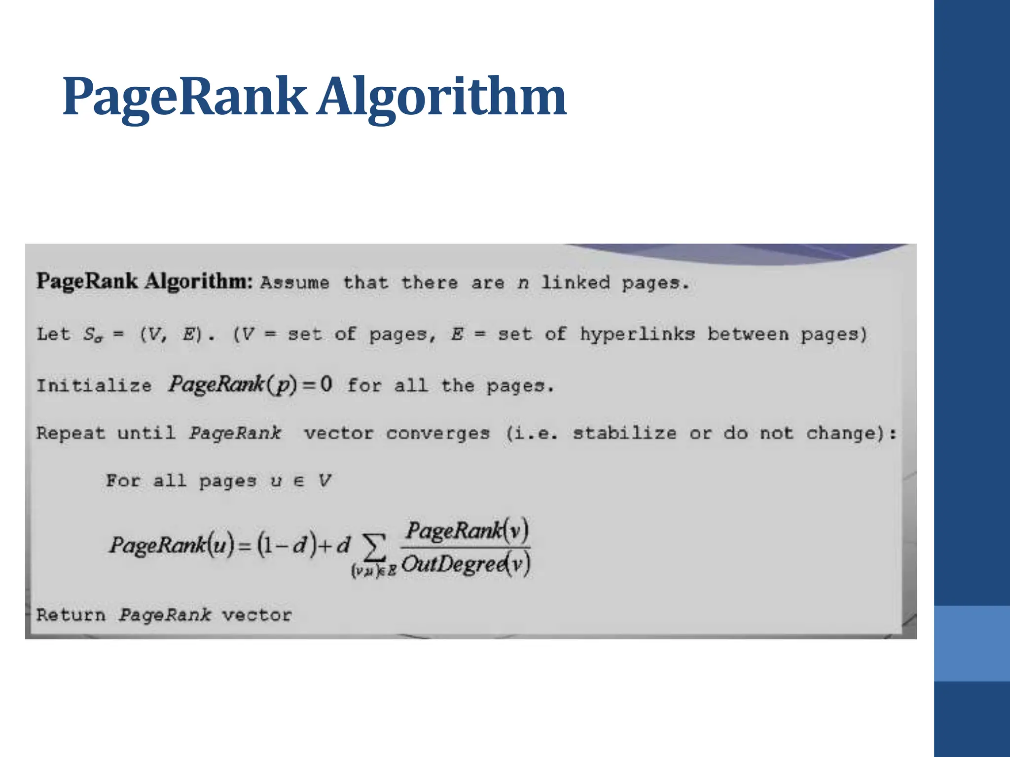 PageRank Algorithm
 