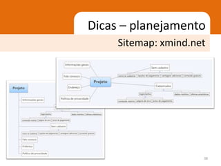 Dicas – planejamento
     Sitemap: xmind.net




                      38
 