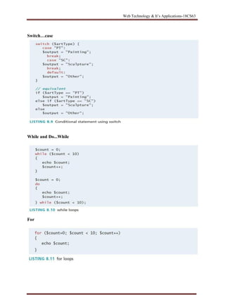 Web Technology & It’s Applications-18CS63
VTUPulse.com
Switch…case
While and Do...While
For
 