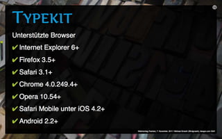 Web Fonts (Webmontag Franken, 7. November 2011)