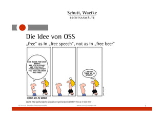 Die Idee von OSS
       „free“ as in „free speech“, not as in „free beer“




       Quelle: http://geekandpoke.typepad.co...