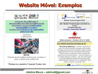 Website Móvel: Exemplos 