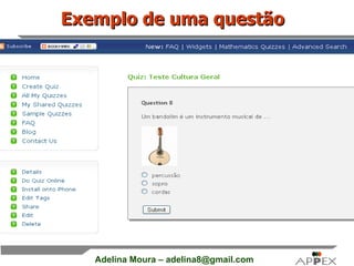 Exemplo de uma questão 