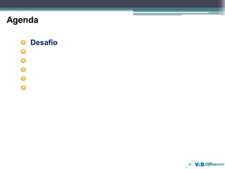 Agenda

    Desafio
    A Proposta
    O Produto
    Exemplos
    Cases
    Perguntas
 