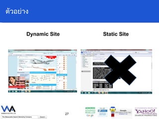 ตัวอย่าง Dynamic Site Static Site 