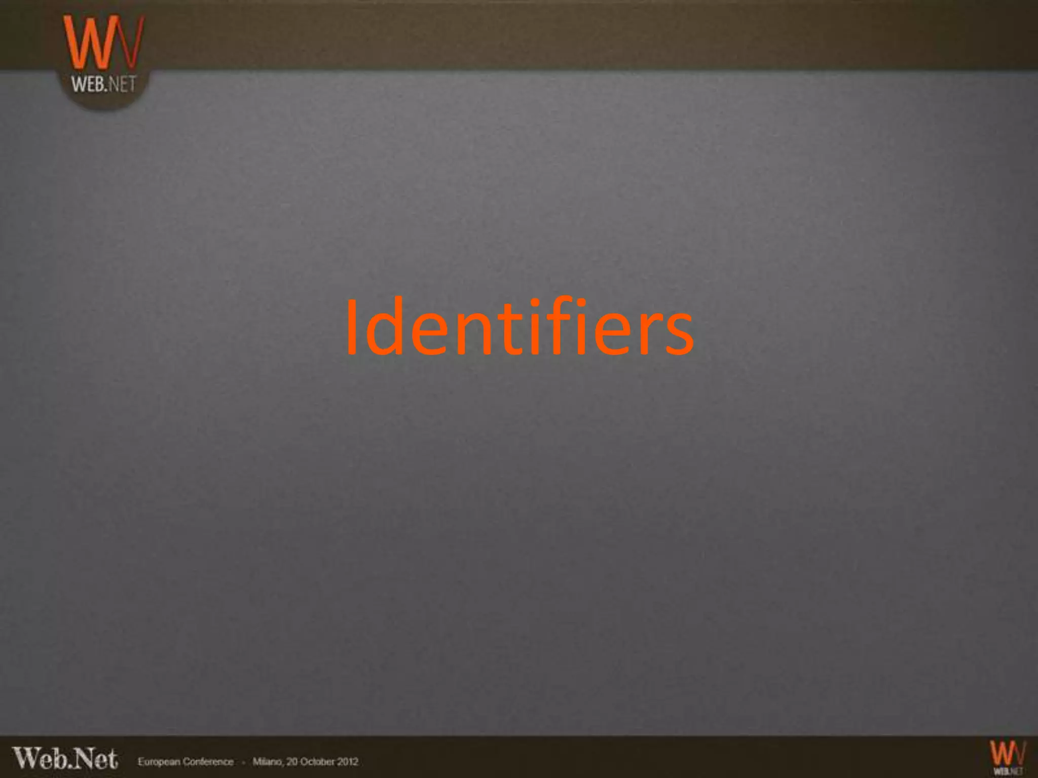 Identifiers
 