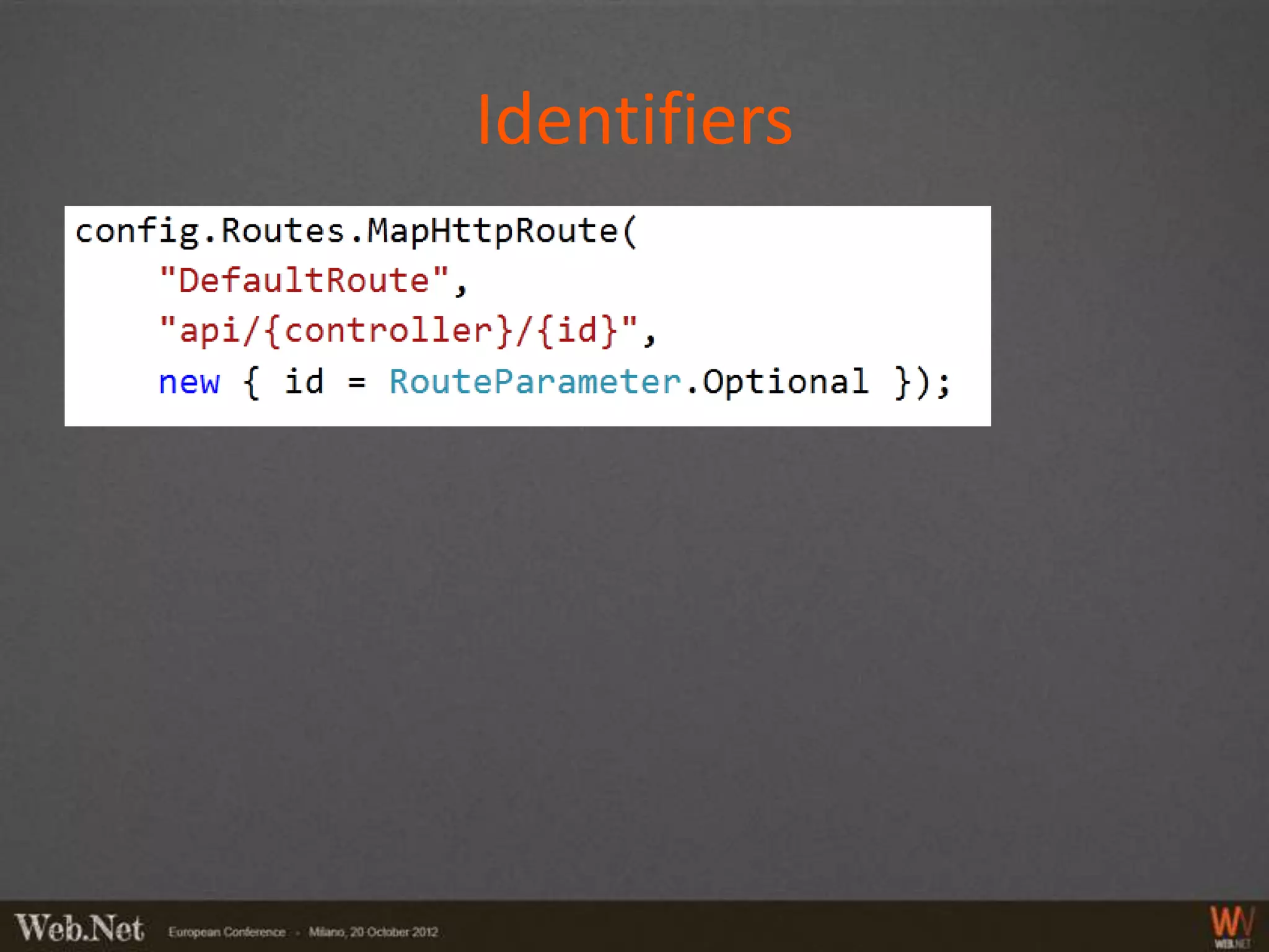 Identifiers
 