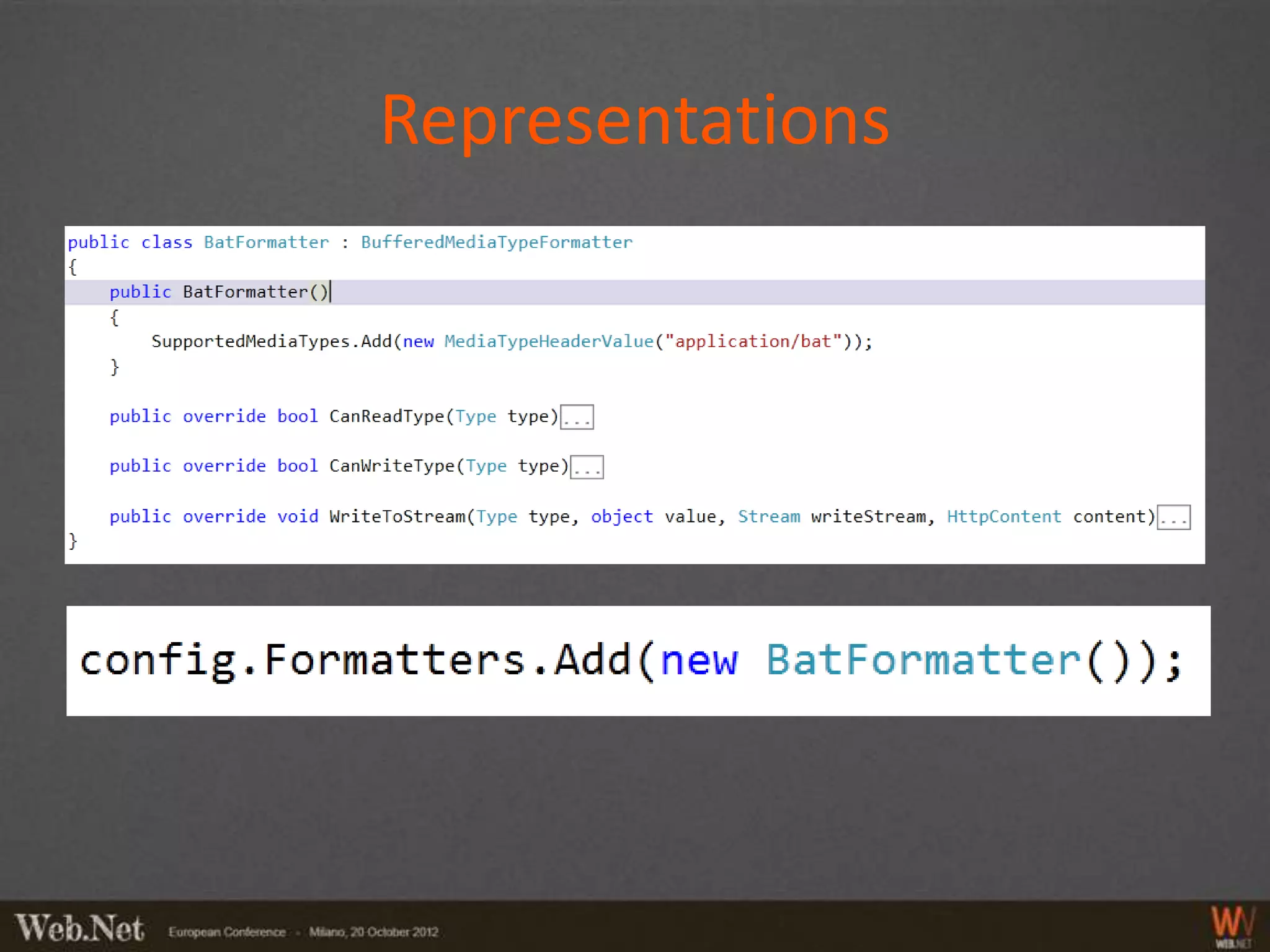 Representations
 