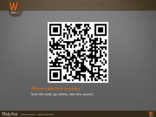 Please rate this session
Scan the code, go online, rate this session
 