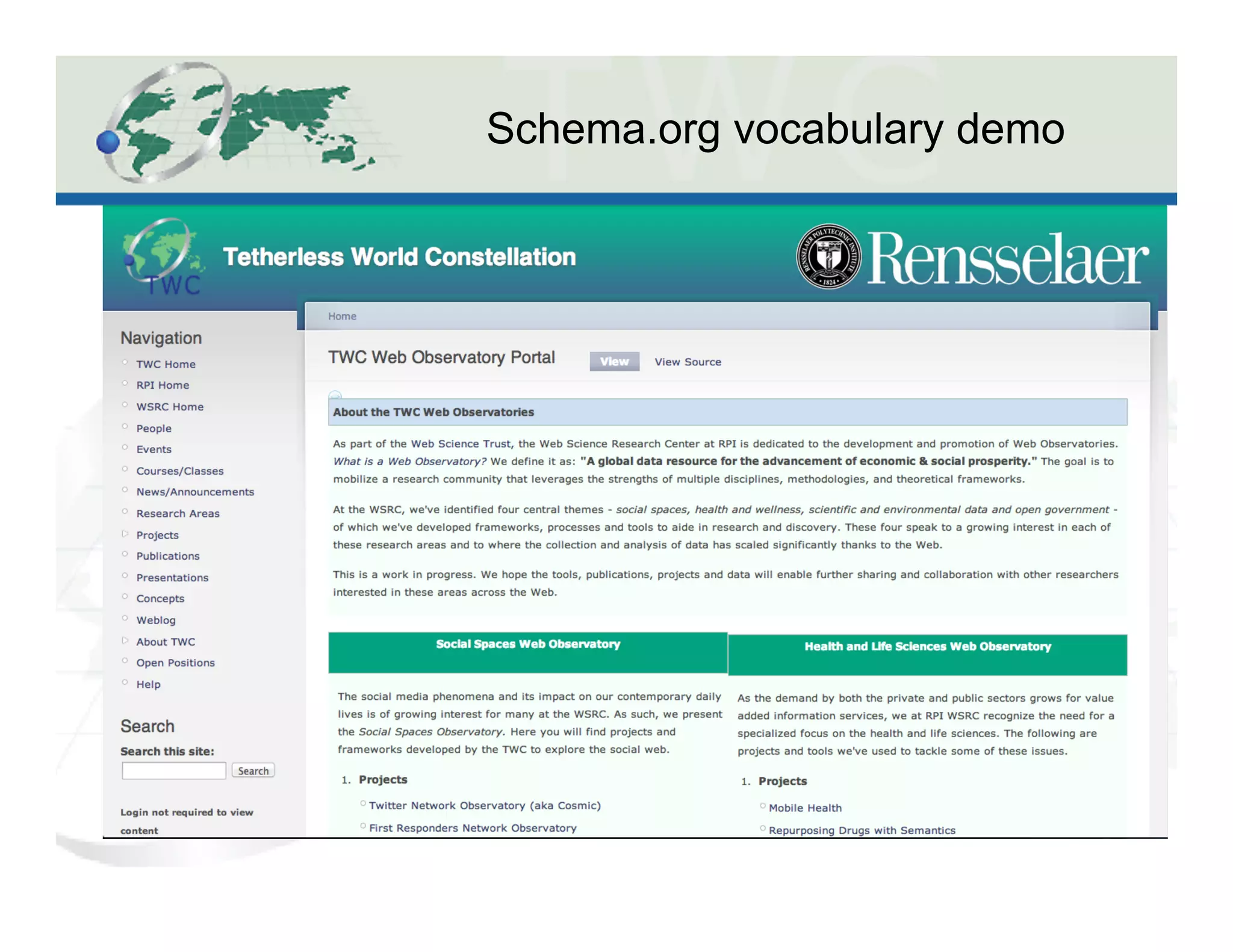 Schema.org vocabulary demo
 