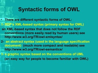Web ontology language (owl) | PPT