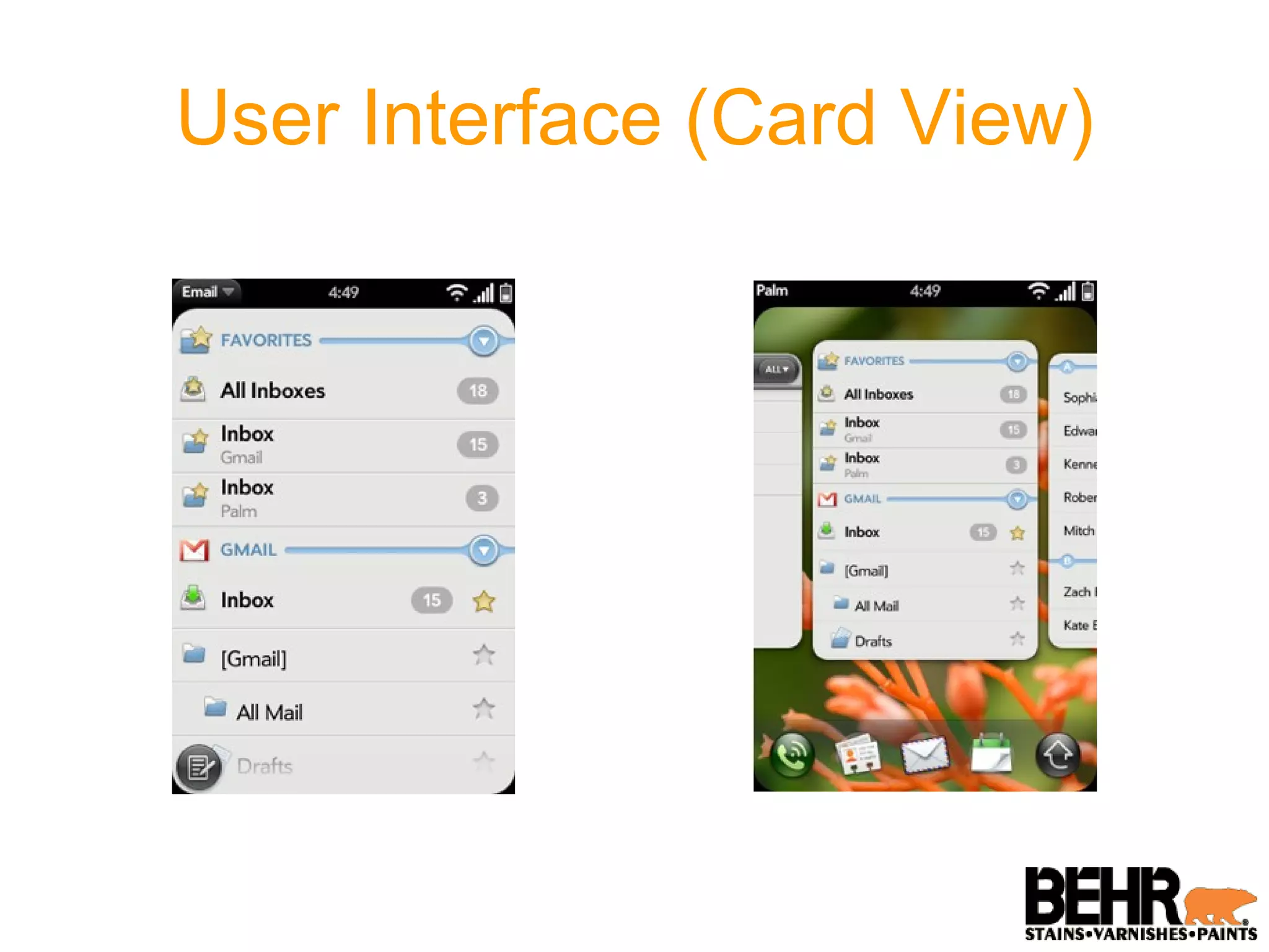 User Interface (Card View) 