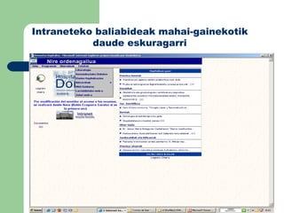 Intraneteko baliabideak mahai-gainekotik daude eskuragarri 