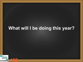 What will I be doing this year?
102
 
