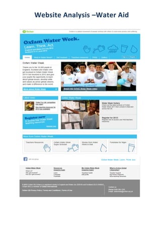 Website Analysis –Water Aid
 