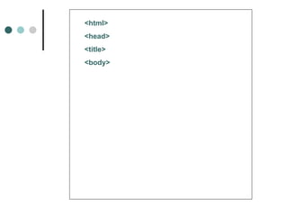 <html>
<head>
<title>
<body>
 