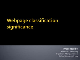 Webpage Classification | PPTX