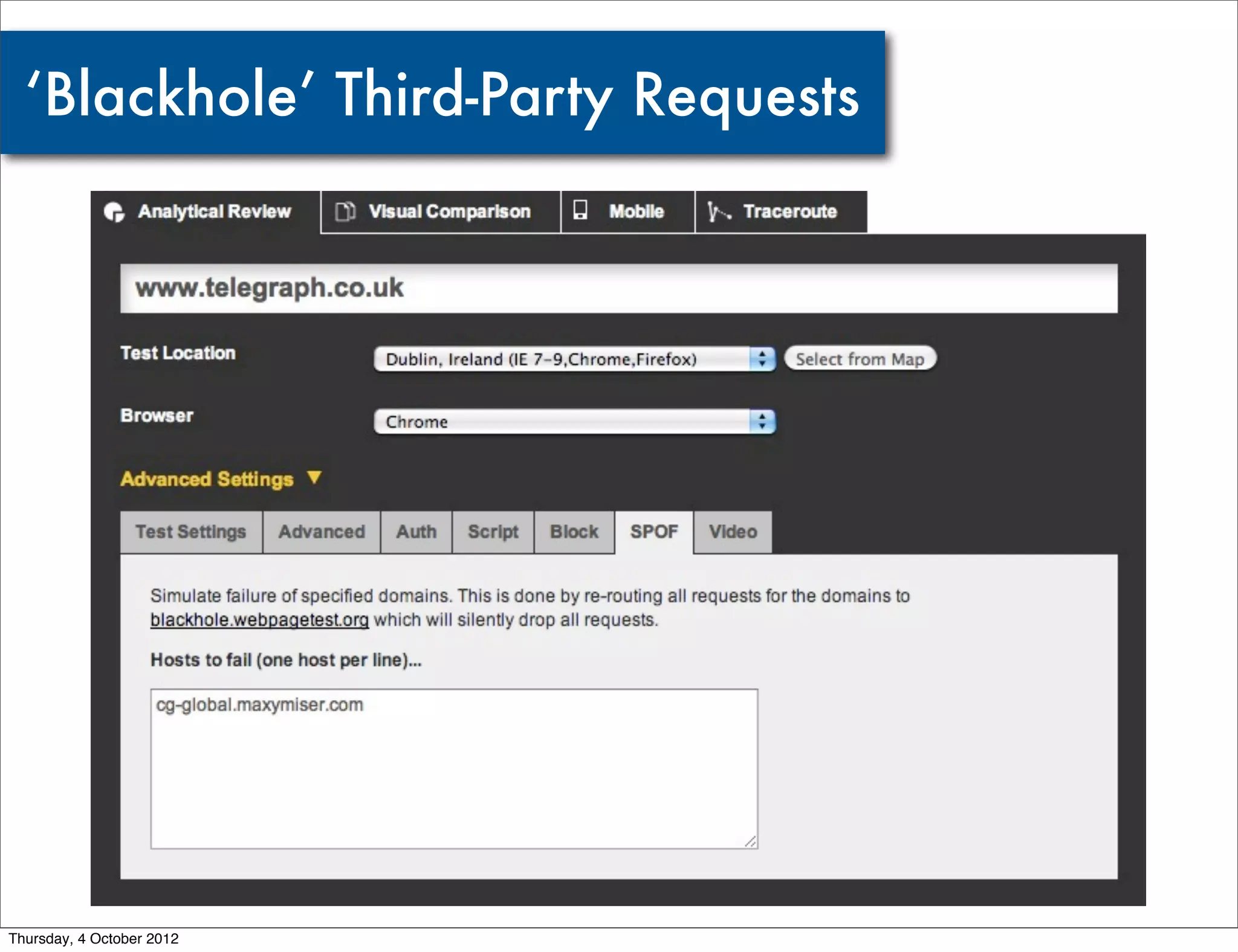 ‘Blackhole’ Third-Party Requests




Thursday, 4 October 2012
 