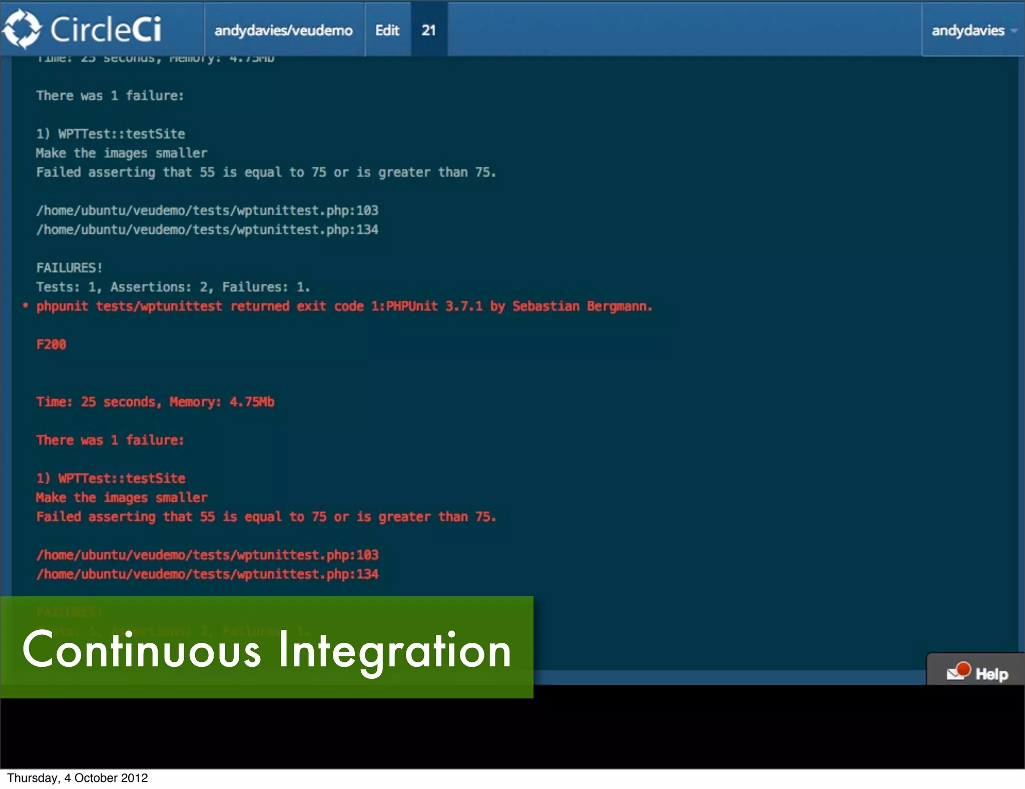 Continuous Integration

Thursday, 4 October 2012
 
