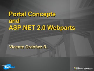 Portal Concepts and ASP.NET 2.0 Webparts Vicente Ordóñez R. 