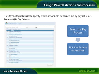 Select the Pay
   Process




Tick the Actions
  as required
 