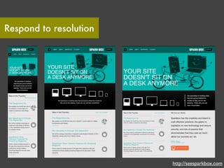Respond to resolution




                        http://seesparkbox.com
 