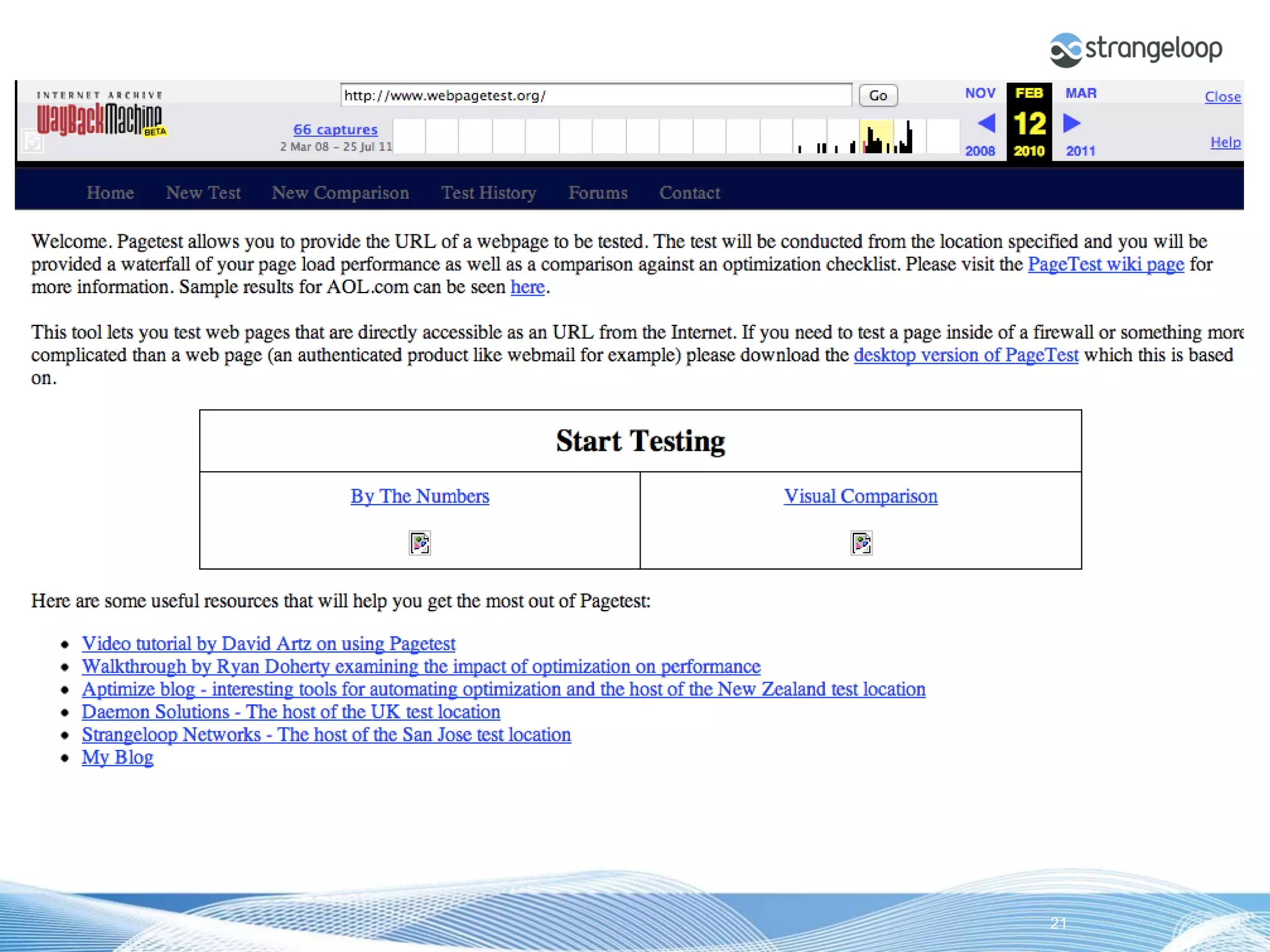 © 2012 Strangeloop Networks   Strangeloop. Faster Websites. Automatically.   21
 