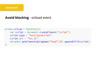 Avoid blocking - onload event
 