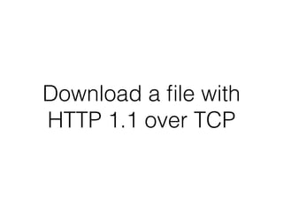 Download a ﬁle with
HTTP 1.1 over TCP
 