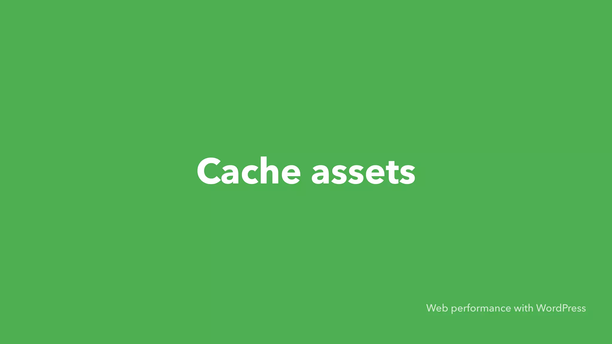 Cache assets Web performance with WordPress 