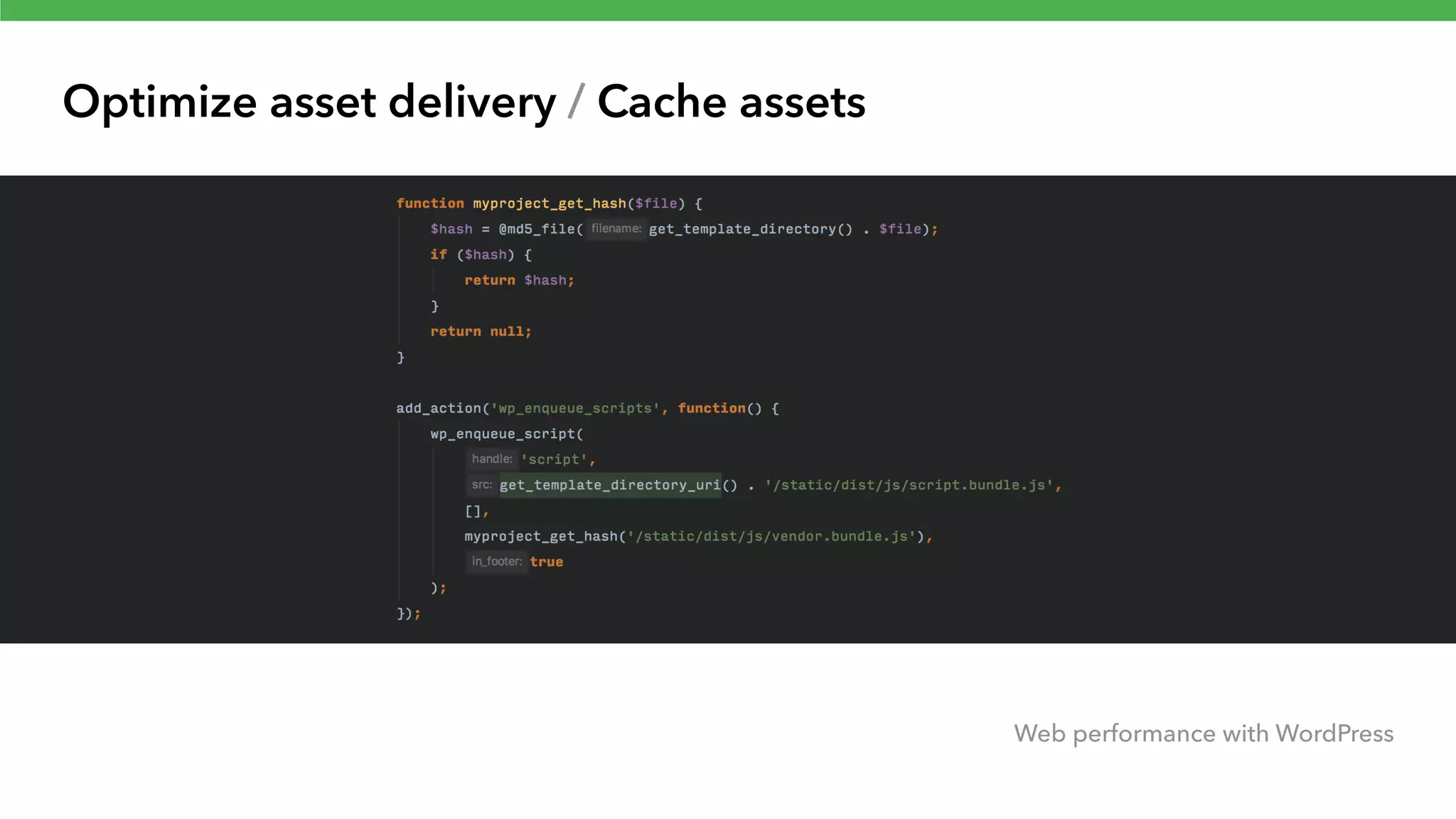 Optimize asset delivery / Cache assets Web performance with WordPress 
