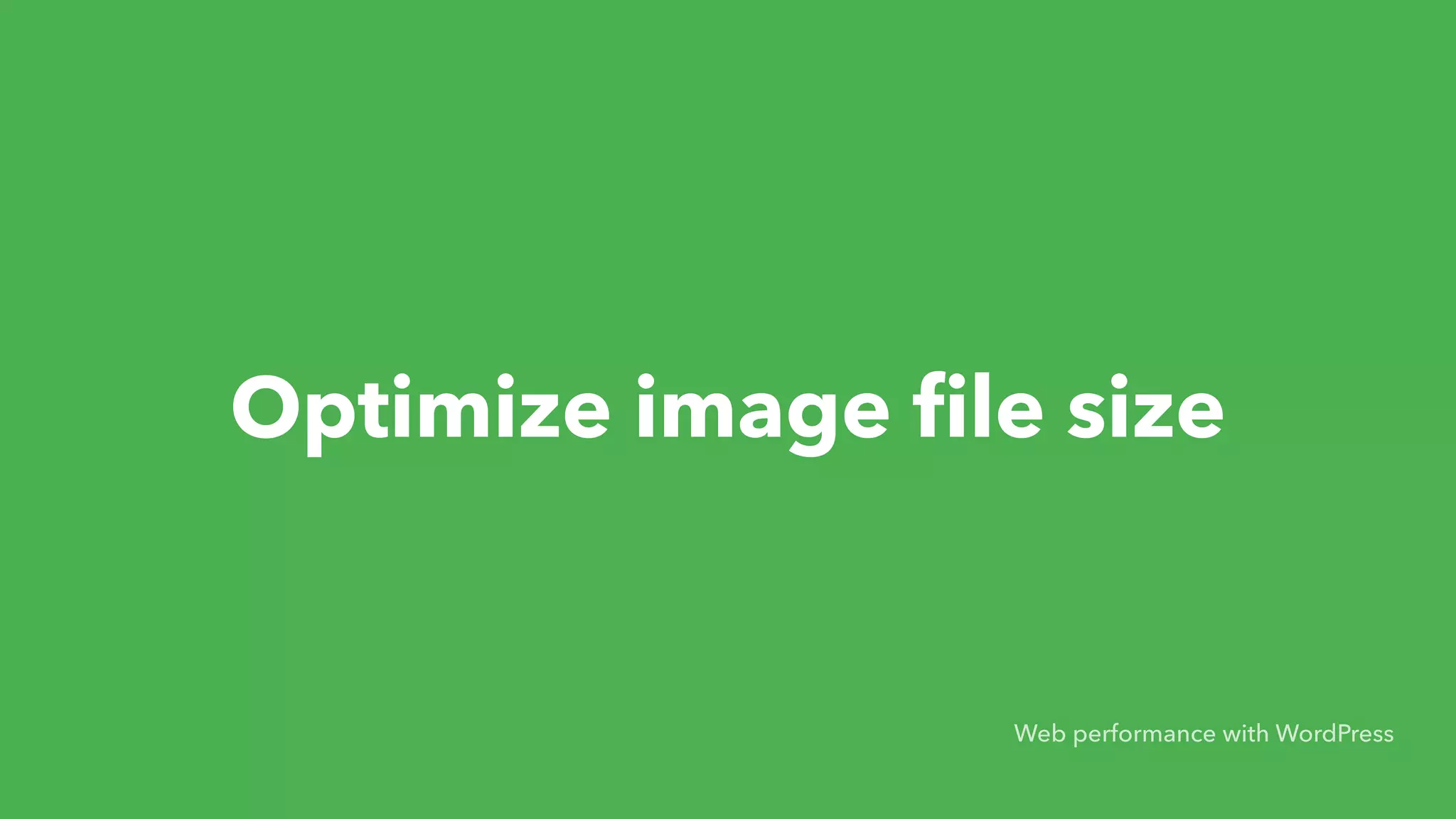Optimize image ﬁle size Web performance with WordPress 