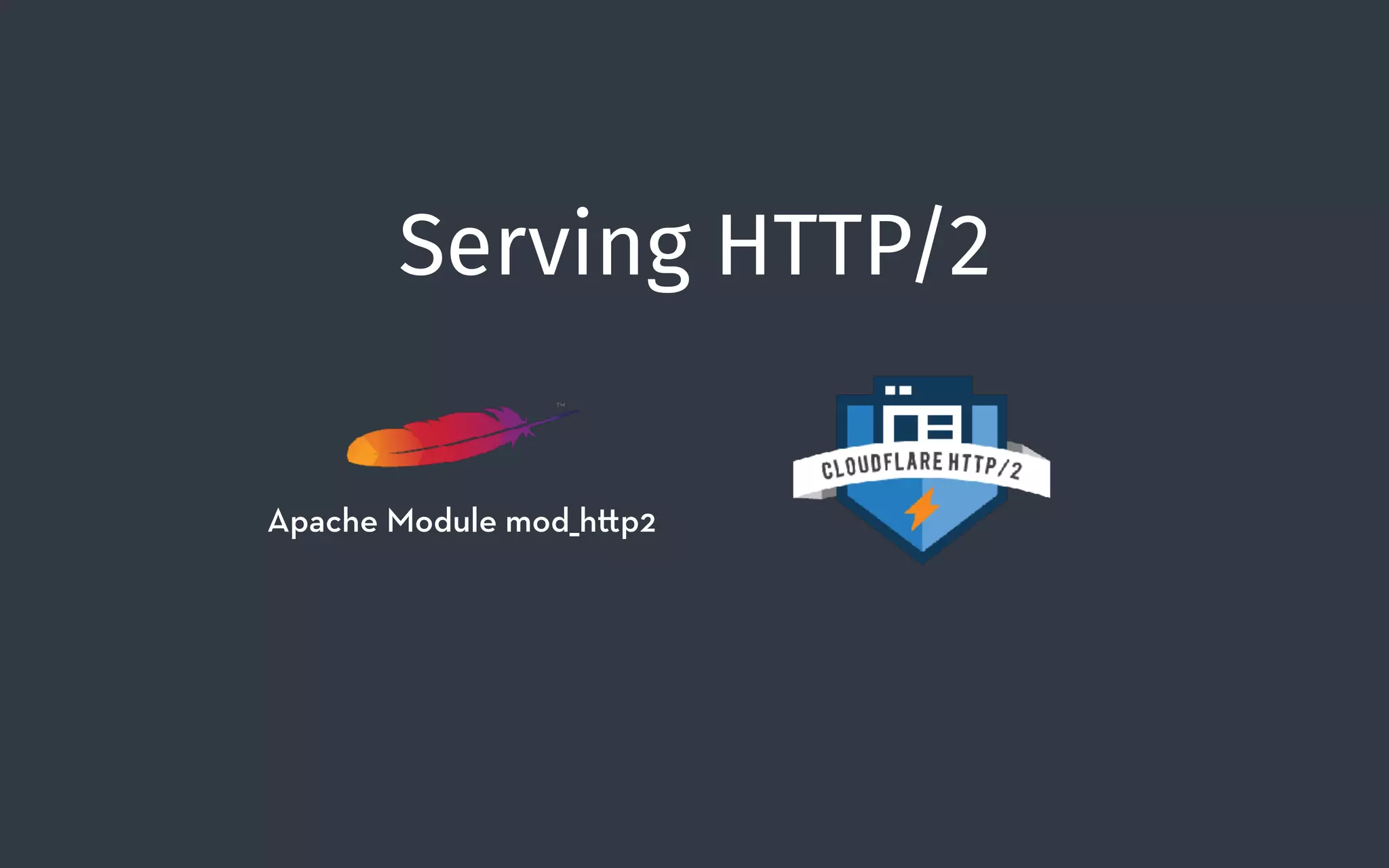 Serving HTTP/2
Apache Module mod_h p2
 