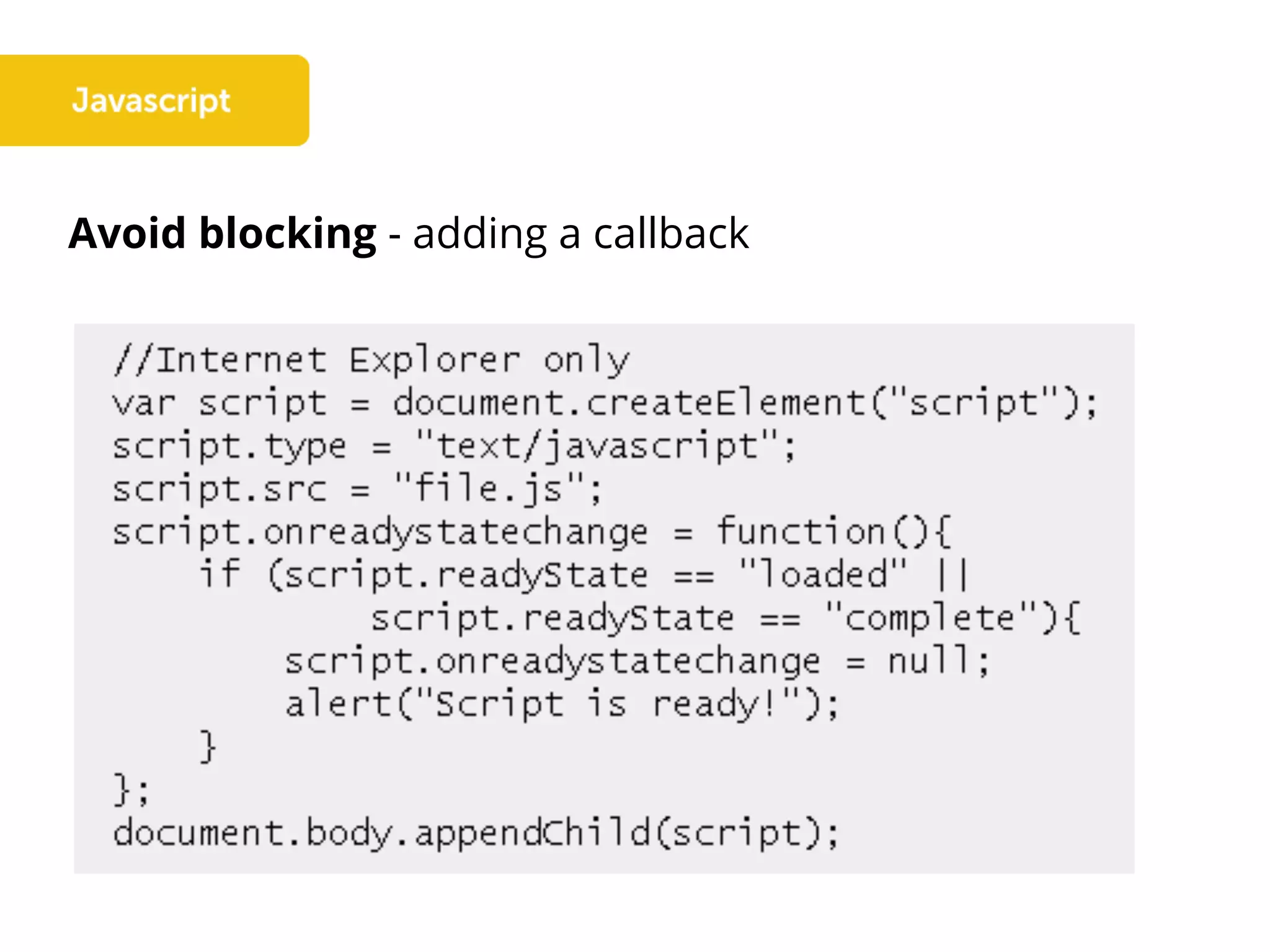 Avoid blocking - adding a callback
 
