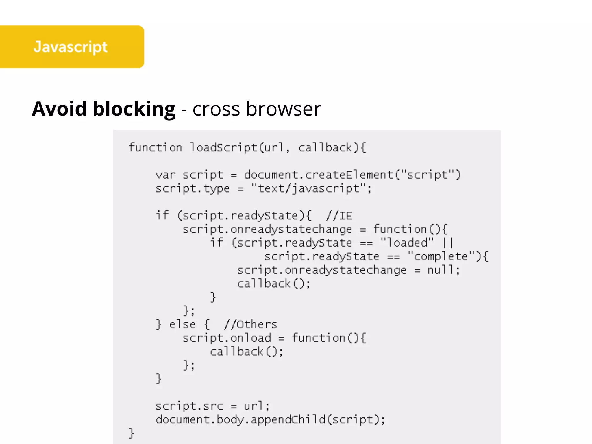 Avoid blocking - cross browser
 