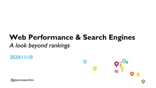 Web Performance & Search Engines
A look beyond rankings
2020/11/10
@giacomozecchini
 