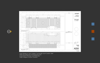 Kasen Residence, Porch Addition, Summerville, South Carolina, 2003 Reflected Ceiling Plan & Enlarged Floor Plan   Scope: 300 SF [27.8 SM]  Cost: 34,000 USD Project Designer: David B. Caimbeul A313 