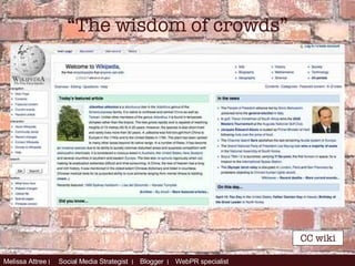 “ The wisdom of crowds” CC wiki 