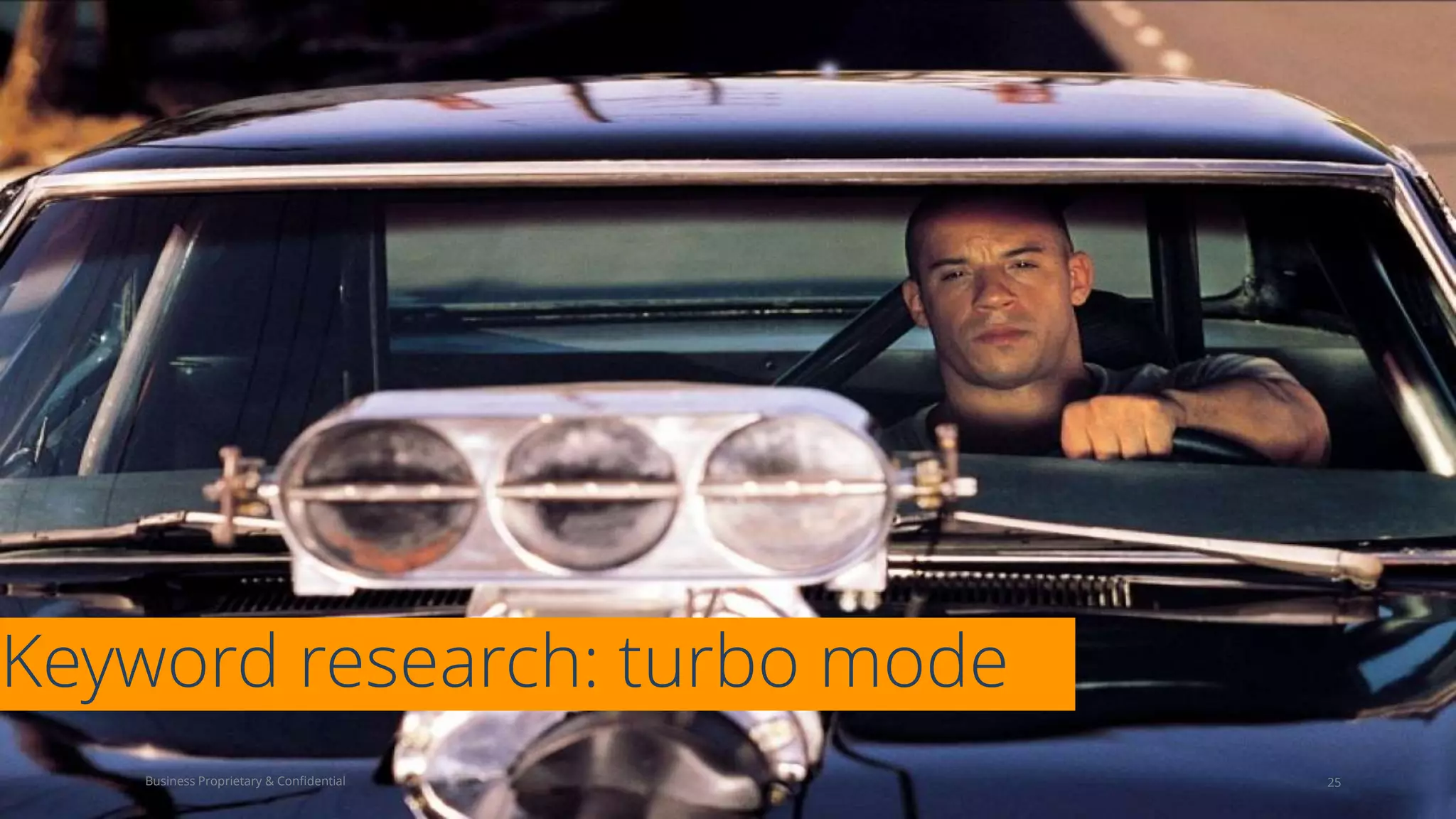 Keyword research: turbo mode
25Business Proprietary & Confidential
 
