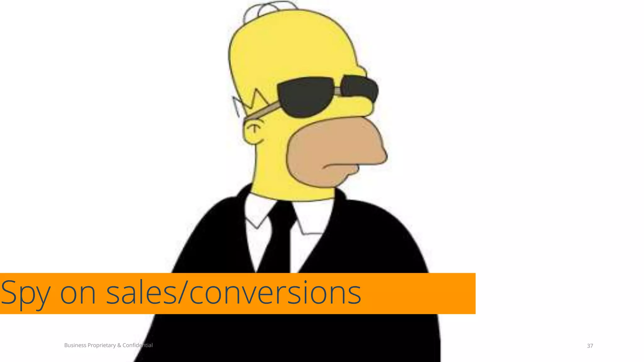 Spy on sales/conversions
37Business Proprietary & Confidential
 