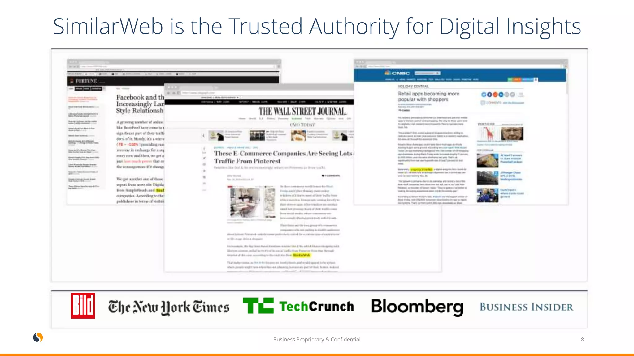 SimilarWeb is the Trusted Authority for Digital Insights
Business Proprietary & Confidential 8
 