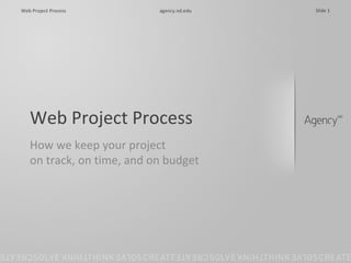 Web Project Process How we keep your project  on track, on time, and on budget 